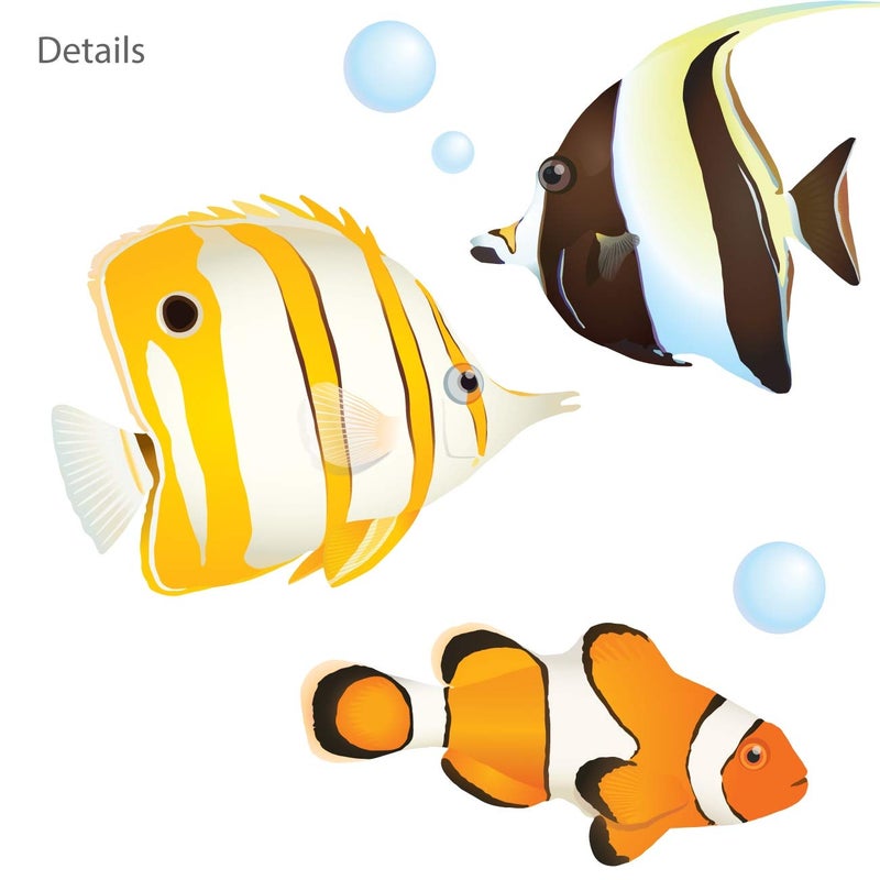 DECOWALL DS-8035 Coral Reef Fish Kids Wall Stickers Wall Decals Peel and Stick Removable Wall Stickers for Kids Nursery Bedroom Living Room (Small) d?cor - Image 4